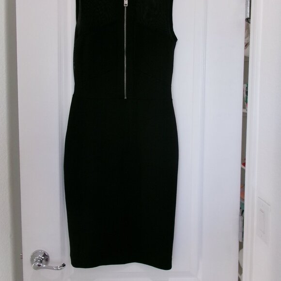 New DIESEL Sexy Sheer Back Sleeveless Bodycon Dress Zipper Front Jet Black M - Picture 6 of 14